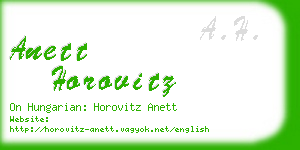 anett horovitz business card